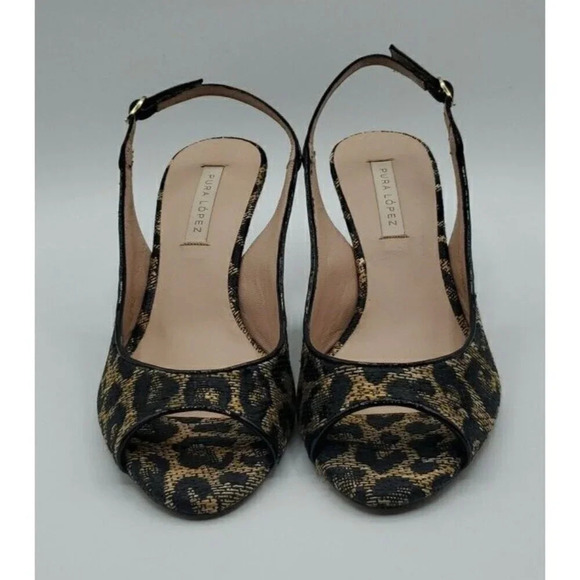 Pura Lopez Leopard Print Kitten Heel Sandals Size 37 EUR ( 7 US)  NWOB - Picture 2 of 11